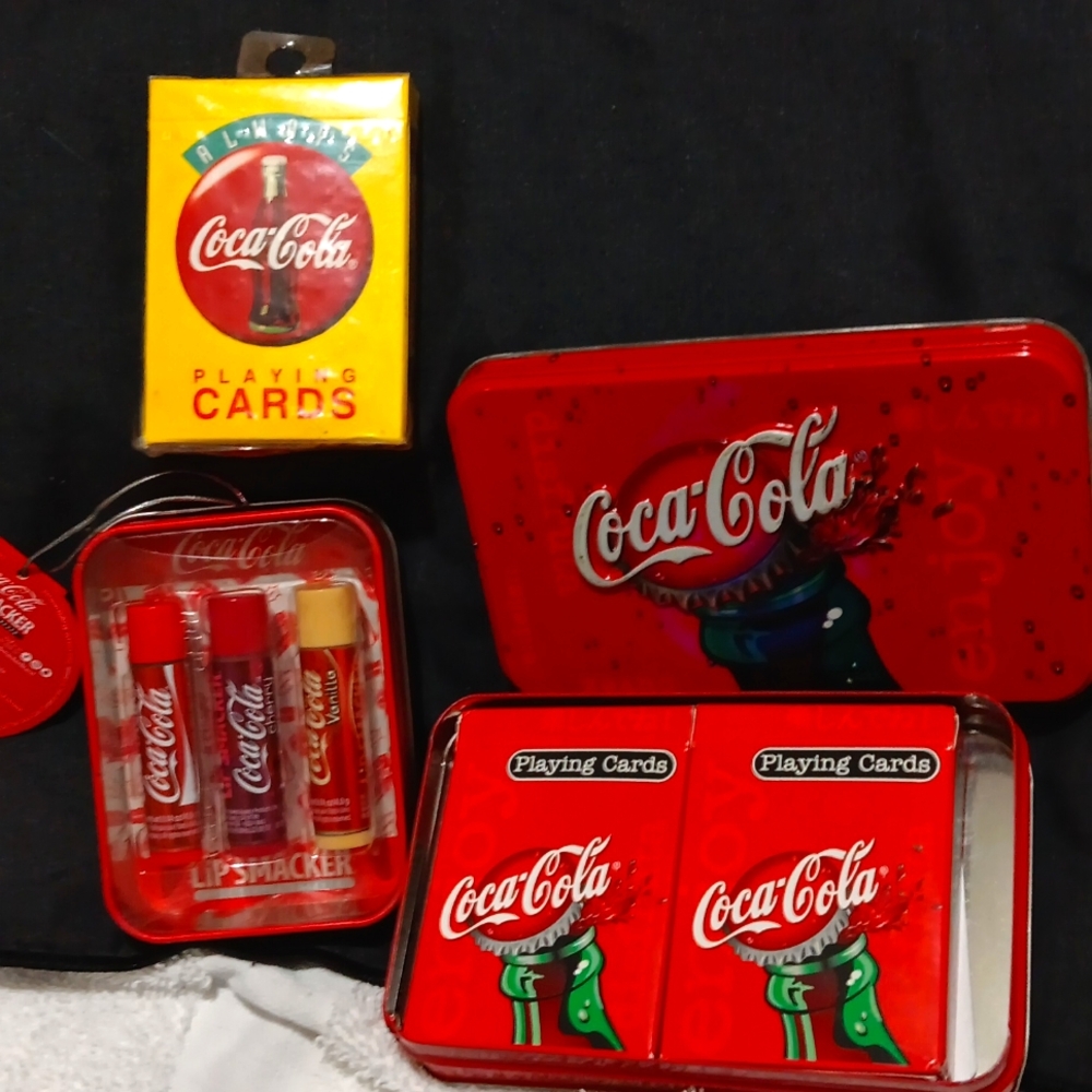 Coca Cola Playing Cards and lip gloss